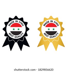 made in Syria vector stamp. badge with Syria  flag