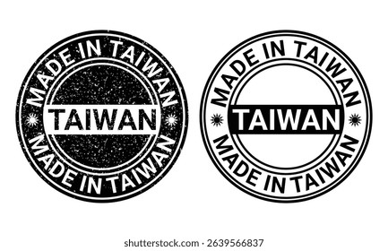 made in taiwan authentic rubber stamp vector template illustration