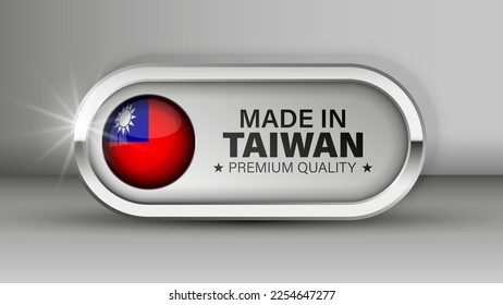 Made in Taiwan graphic and label. Element of impact for the use you want to make of it.