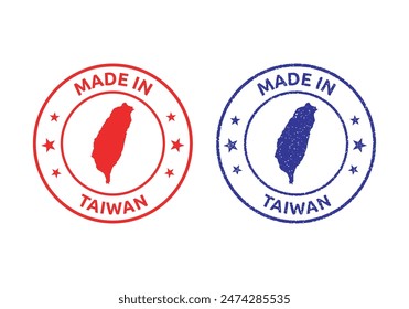 made in Taiwan labels set, Republic of China product stamp