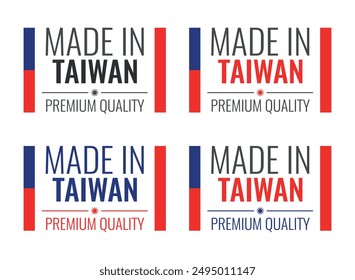 Made in Taiwan Etiketten Set, Republik China Produkt-Icons