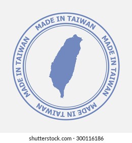 Made in Taiwan seal. Sign of production. Vector illustration EPS8