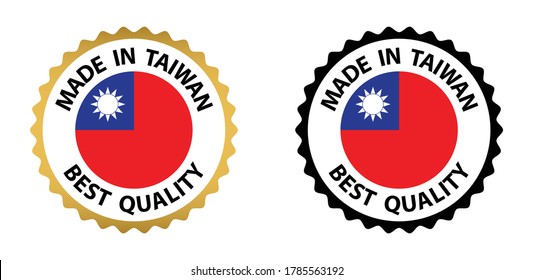 made in Taiwan vector stamp. badge with Taiwan flag