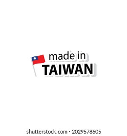 hergestellt in Taiwan Vektorstempel. Abzeichen mit taiwanesischer Flagge