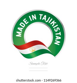 Made in Tajikistan flag green color label logo icon