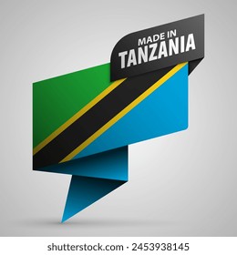 Hecho en Tanzania gráfico y etiqueta. Elemento de impacto para el uso que quieres hacer de él.
