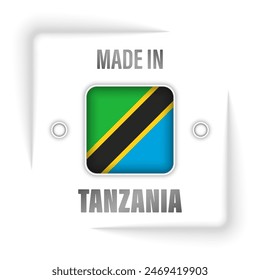Hecho en Tanzania gráfico y etiqueta. Elemento de impacto para el uso que quieres hacer de él.