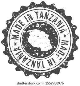 Made In Tanzania. Map Travel Stamp. Icon Country Design. National Export Seal.
