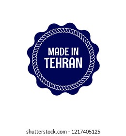 made in tehran emblem, label, badge. vintage stamp.package label. vector illustration