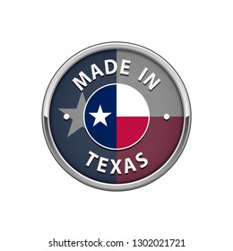 "Made in Texas" badge with The flag of Texas