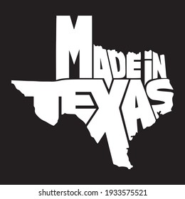 Made in Texas design Black and White version - Vector file