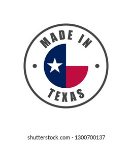 "Made in Texas" label with The flag of Texas