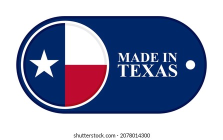 made in texas label icon. isolated on white background