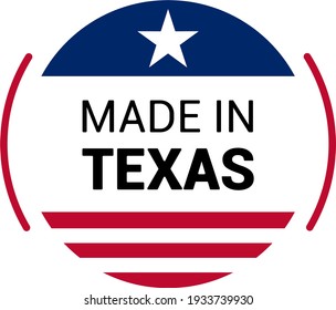 Made in Texas logo. Color vector illustration.