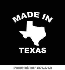 Made in Texas with Texas map. Print ready vector EPS file.