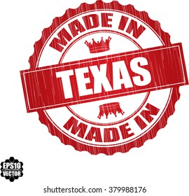 Made in Texas Red Grunge Stamp Isolated On White Background.Vector illustration