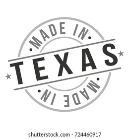 Made In Texas Stamp Logo Icon Symbol Design. Seal Badge National Product Vector.