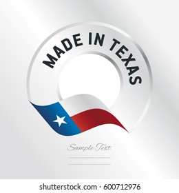 Made in Texas transparent logo icon silver background