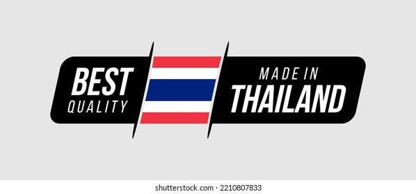 Made in thailand. best quality. made in with flag. icon, logo, badge, etc. vector illustration