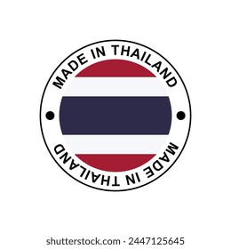 MADE IN THAILAND  circle stamp with flag on white background vector illustration