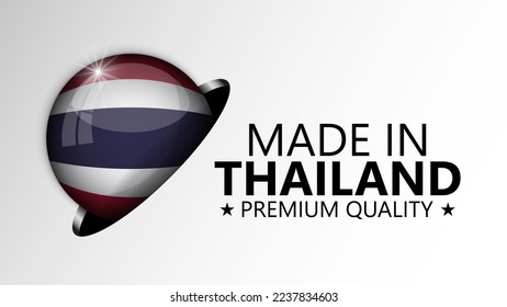 Hecho en Tailandia gráfico y etiqueta. Elemento de impacto para el uso que desea hacer de él.