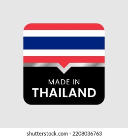 Made in Thailand label. for logo design, seal, tag, badge, sticker, emblem, symbol, pin, product package, etc. minimalist vector icon