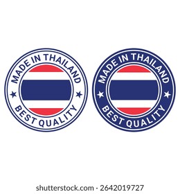 made in thailand stamp logo with flag design badge icon vector template