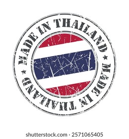 Made in Thailand stamp scratched flag badge logo vector illustration