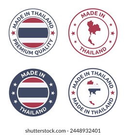 made in Thailand stamp set, Kingdom of Thailand product labels