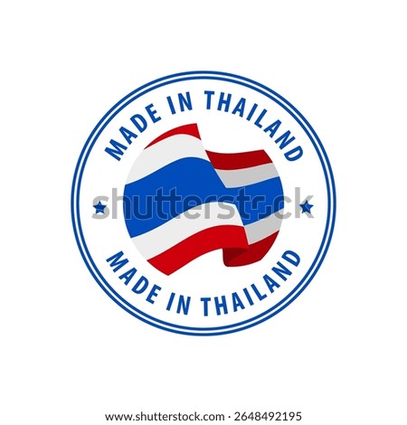 Made in Thailand stamp, sticker. Vector illustration.