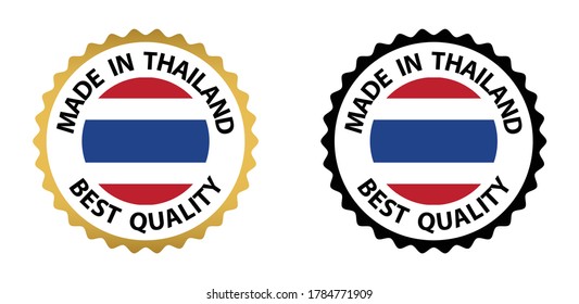 made in Thailand vector stamp. badge with Thailand  flag