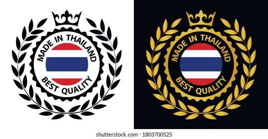made in Thailand vector stamp. badge with Thailand  flag