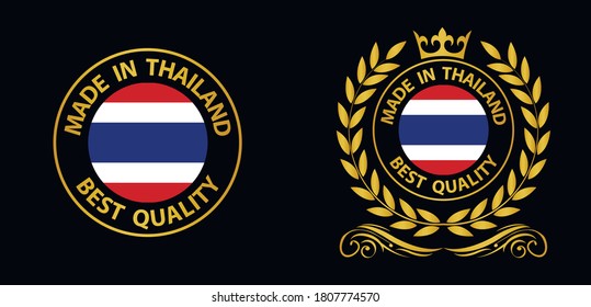 made in Thailand vector stamp. badge with Thailand  flag