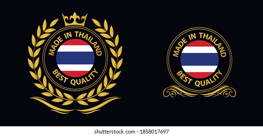 made in Thailand vector stamp. badge with Thailand  flag