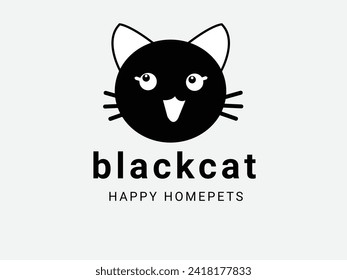 Made this logo for cat lovers. It is the head of a black cat. It is very beautiful and attractive as a company logo.