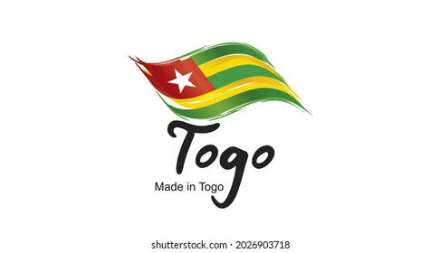 Made in Togo handwritten flag ribbon typography lettering logo label banner