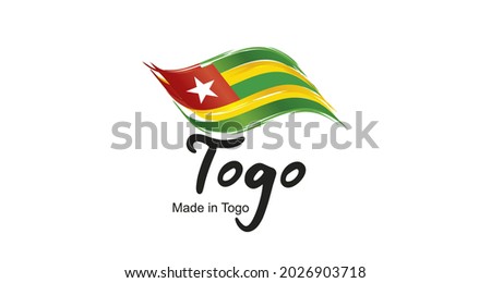 Made in Togo handwritten flag ribbon typography lettering logo label banner