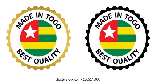 en Togo, sello vectorial. insignia con bandera de Togo