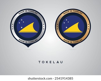 Made in Tokelau. labels, stickers, pointer, badge and symbol of Tokelau flag icon. Collection vector illustration