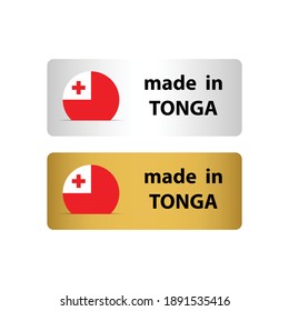 made in Tonga vector stamp. badge with Tonga flag