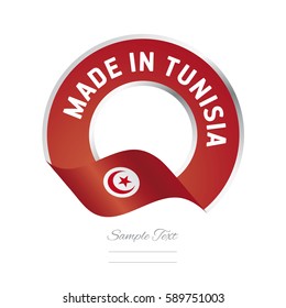 Made in Tunisia flag red color label logo icon