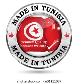 Made in Tunisia. Premium quality ,icon,stamp, label and sign with national flag colors. 