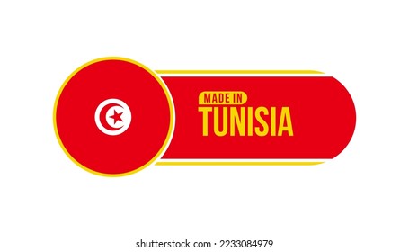 Hecho en Túnez. Etiqueta de embalaje del producto con la marca Túnez. Ilustración del vector