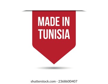 Made in Tunisia red banner design vector illustration