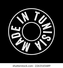 Made in Tunisia text emblem stamp, concept background