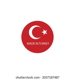 Fabricado en turkey badge simple icono ilustración vectorial