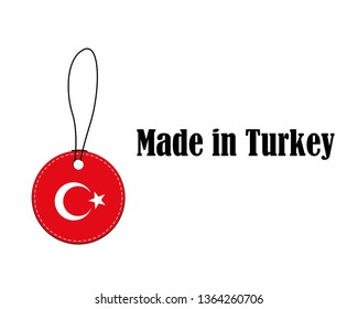 Made in Turkey concept, label isolated on white background. Vector