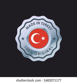 Hecho en placa de emblema de pavo
