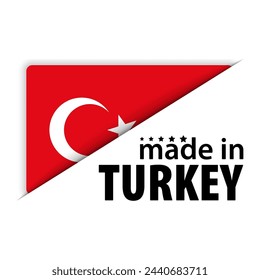 Hecho en Turquía gráfico y etiqueta. Elemento de impacto para el uso que quieres hacer de él.