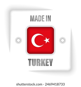 Hecho en Turquía gráfico y etiqueta. Elemento de impacto para el uso que quieres hacer de él.
